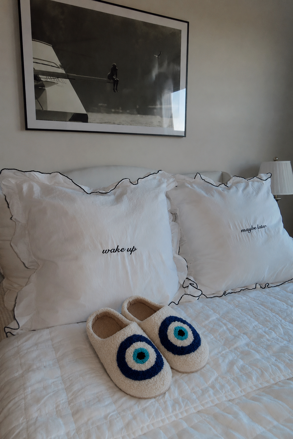 Evil eye slippers